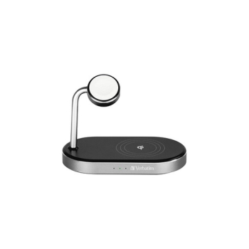 Verbatim Aluminium 3-in-1 Qi MFi Wireless + Apple Watch + QC 3.0 Charger Verbatim Aluminium 3-in-1 Qi MFi Wireless + Apple Watch + QC 3.0 Charger