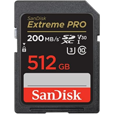 SanDisk Extreme Pro SDXC 512GB Class 10 U3 V30 UHS-I SanDisk Extreme Pro SDXC 512GB Class 10 U3 V30 UHS-I