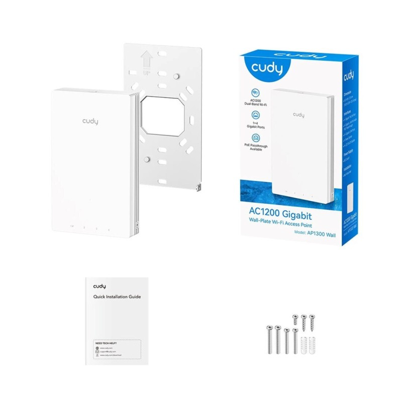 Cudy AP1300 WiFi Mesh Access Point – Dual Band Wi‑Fi 5 (2.4GHz & 5GHz) Wall Cudy AP1300 WiFi Mesh Access Point – Dual Band Wi‑Fi 5 (2.4GHz & 5GHz) Wall