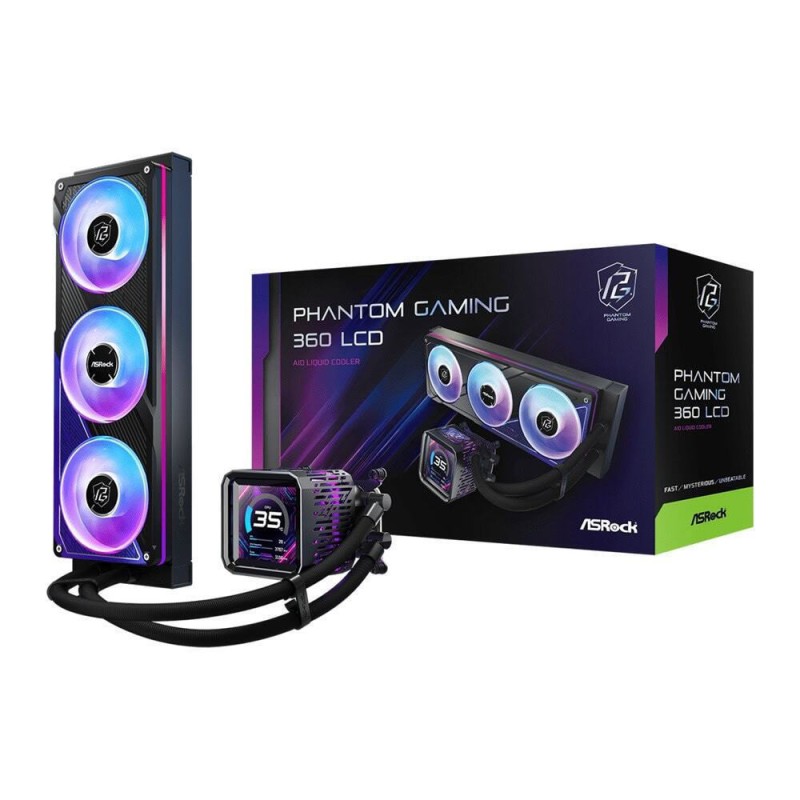 ASRock Phantom Gaming 360 LCD Υδρόψυξη Επεξεργαστή Τριπλού Ανεμιστήρα 120mm Socket AM4/AM5/1700 ARGB