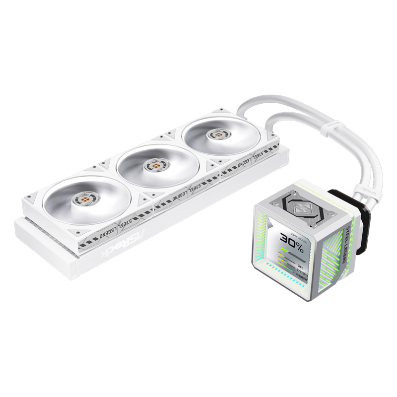 ASRock Steel Legend 360 LCD White Υδρόψυξη Επεξεργαστή Τριπλού Ανεμιστήρα 120mm ARGB