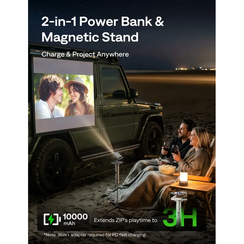 Aurzen PowerPlay 3-in-1 Projector Stand with 10000mAh Power Bank & Carry Case