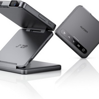 Aurzen ZIP Tri-Fold Portable Mini Projector Dark Grey