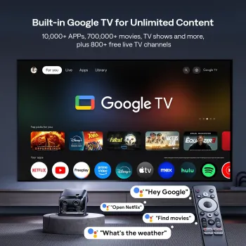 Aurzen BOOM mini Google TV Smart Projector BLACK