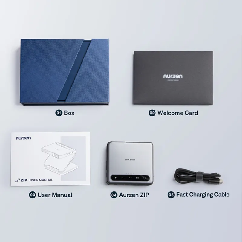 Aurzen ZIP Tri-Fold Portable Mini Projector Cyber