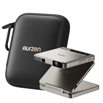 Aurzen ZIP Tri-Fold Portable Mini Projector Golden