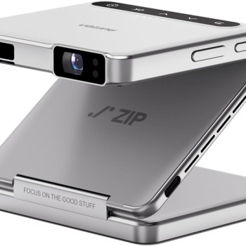 Aurzen ZIP Tri-Fold Portable Mini Projector White