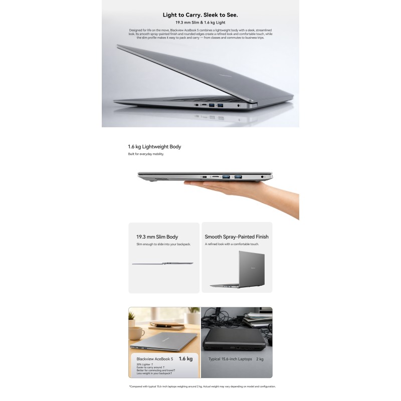 Blackview AceBook 5 – 15.6" | Intel® N6000 | 16GB RAM | 256GB SSD | Windows 11 Pro Blackview AceBook 5 – 15.6" | Intel® N6000 | 16GB RAM | 256GB SSD | Windows 11 Pro