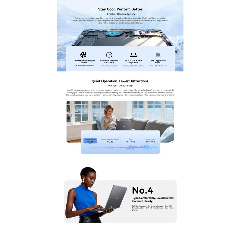 Blackview AceBook 5 – 15.6" | Intel® N6000 | 16GB RAM | 256GB SSD | Windows 11 Pro Blackview AceBook 5 – 15.6" | Intel® N6000 | 16GB RAM | 256GB SSD | Windows 11 Pro