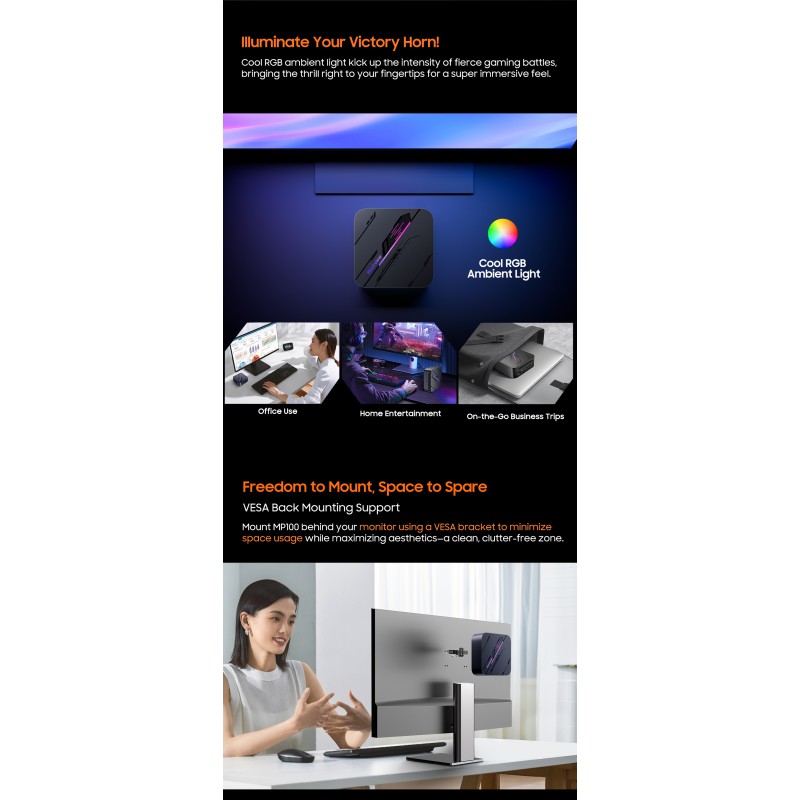 BlackView MP100 Mini PC Ryzen 5 7430U/16GB DDR4/512GB SSD/W11 Pro