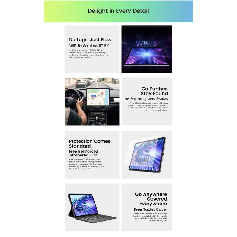 BlackView Link 8 12.7" 2K με WiFi (6GB/256GB) Grey Set Packing