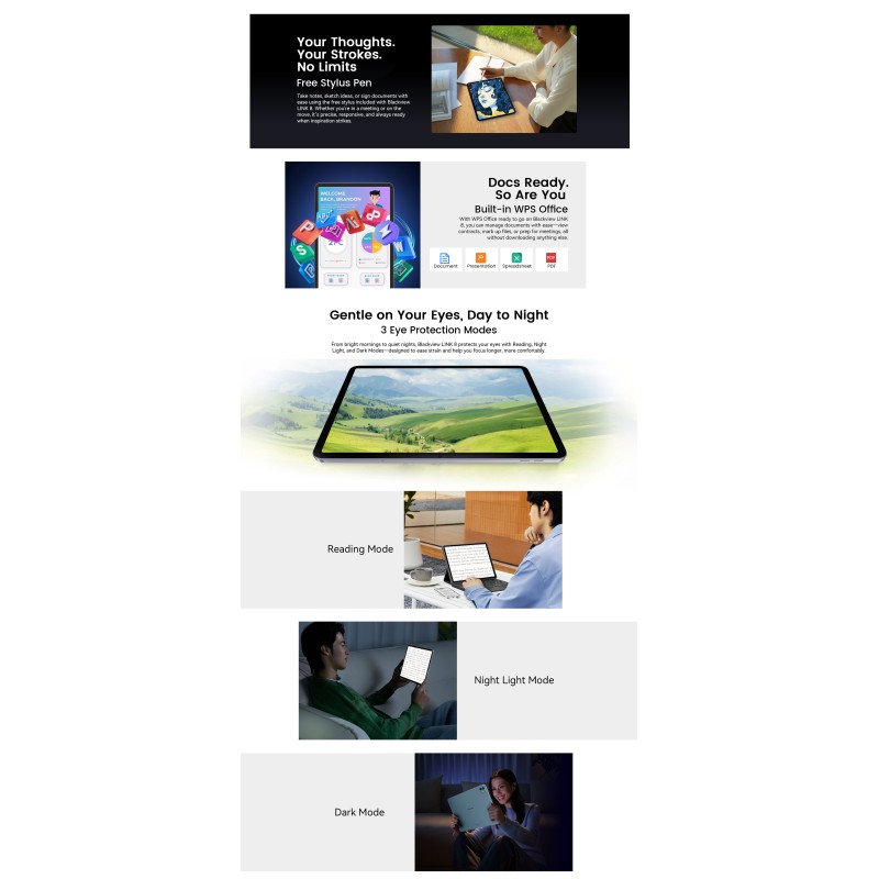 BlackView Link 8 12.7" 2K με WiFi (6GB/256GB) Grey Set Packing