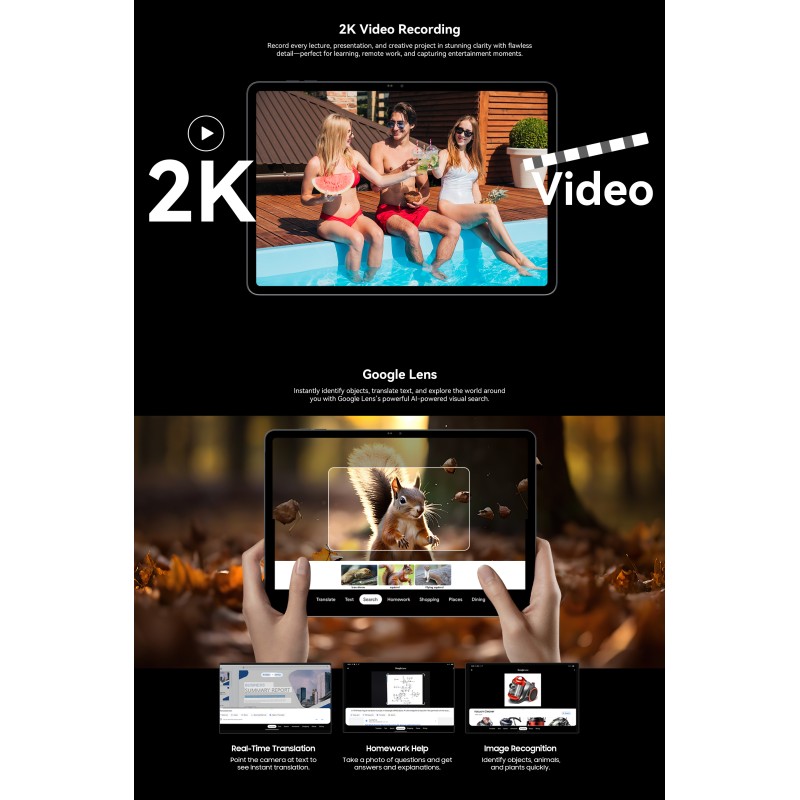 Blackview MEGA 12 – 12,2" Android 16 Tablet με WiFi & 5G|12GB RAM, 256GB ROM | Gold Set