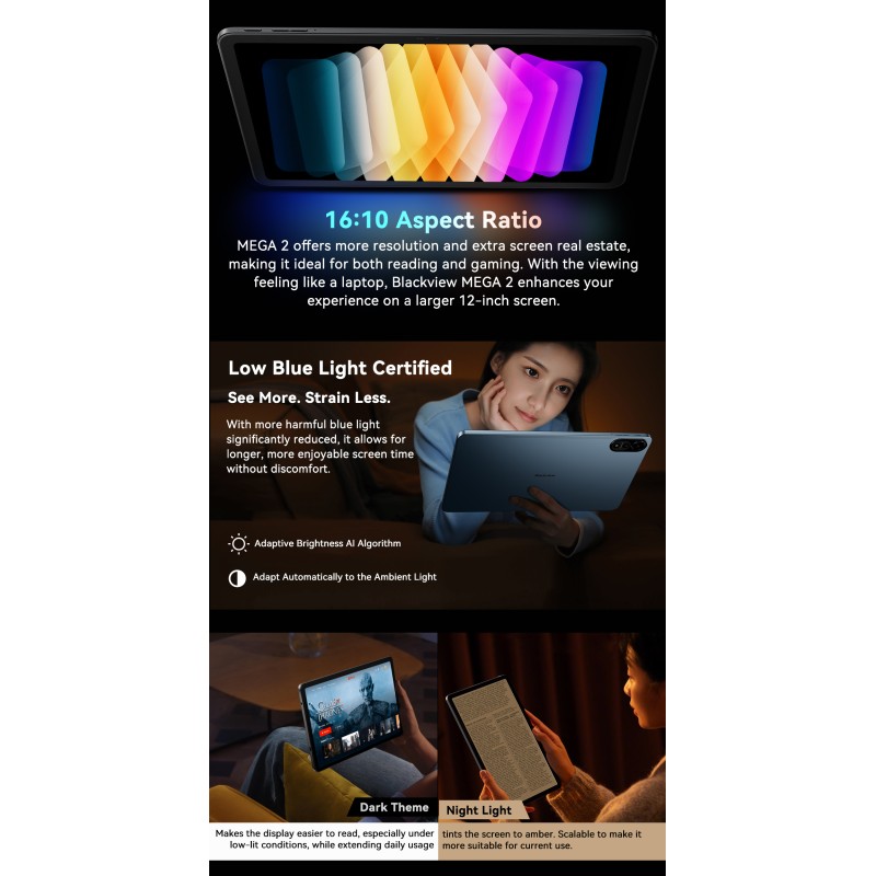 Blackview MEGA 2 – 12" Android 15 Tablet με WiFi | 12GB RAM, 256GB ROM | Green Set Blackview MEGA 2 – 12" Android 15 Tablet με WiFi | 12GB RAM, 256GB ROM | Green Set