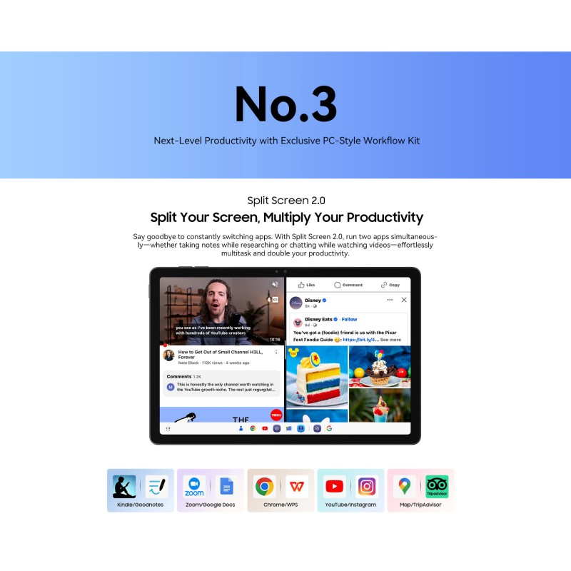 BlackView ZENO 10 |10.95" με WiFi & 5G (8GB/128GB) Grey Set Packing Gray