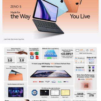 Blackview ZENO 5 11" 4G Tablet 8GB/128GB Grey – Full Set with Keyboard, Mouse & Stylus