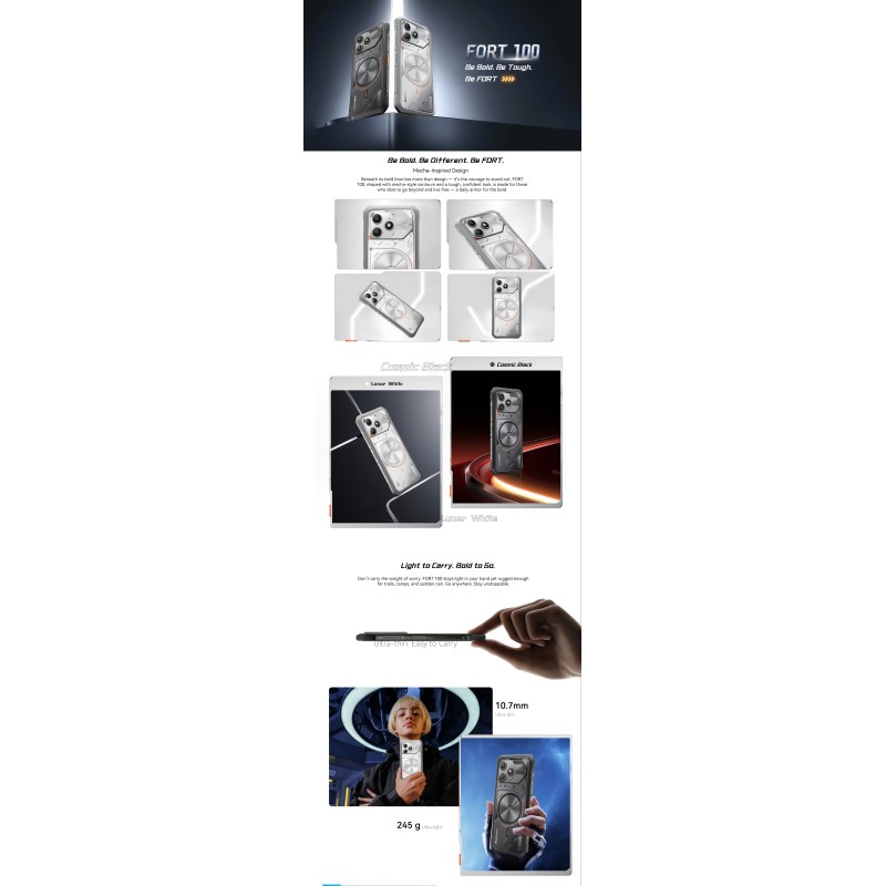 BlackView Fort 100 Dual SIM (8/128GB) Ανθεκτικό Smartphone Lunar White