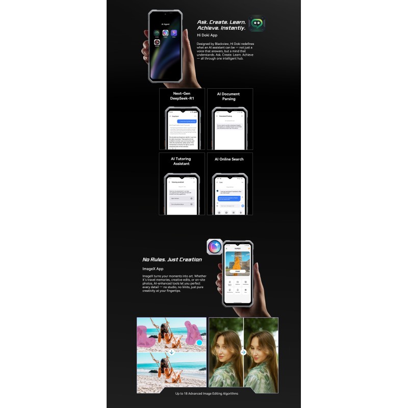 BlackView Fort 100 Dual SIM (8/128GB) Ανθεκτικό Smartphone Lunar White