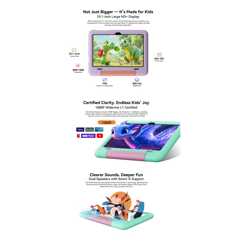 BlackView Tab 20 Kids 10.1" με WiFi (4GB/64GB) Fairy Green