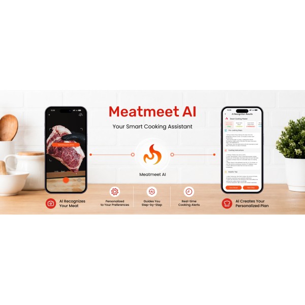 Meatmeet S Pro Smart Ασύρματο Θερμόμετρο Κρέατος Wi-Fi & Bluetooth Meatmeet S Pro Smart Ασύρματο Θερμόμετρο Κρέατος Wi-Fi & Bluetooth