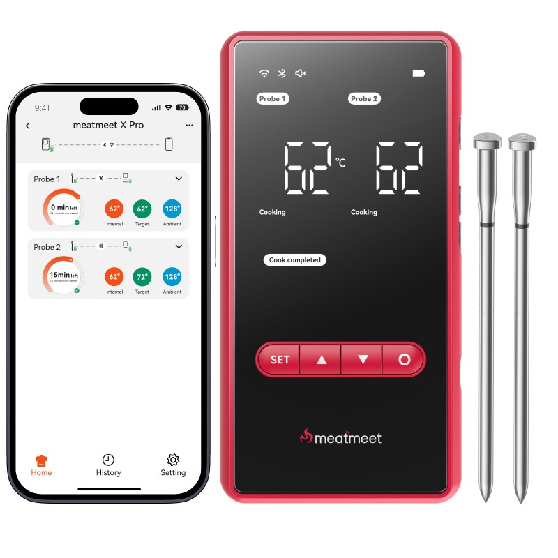Meatmeet X Pro Smart Θερμόμετρο Κρέατος Wi-Fi & Bluetooth με 2 Probes