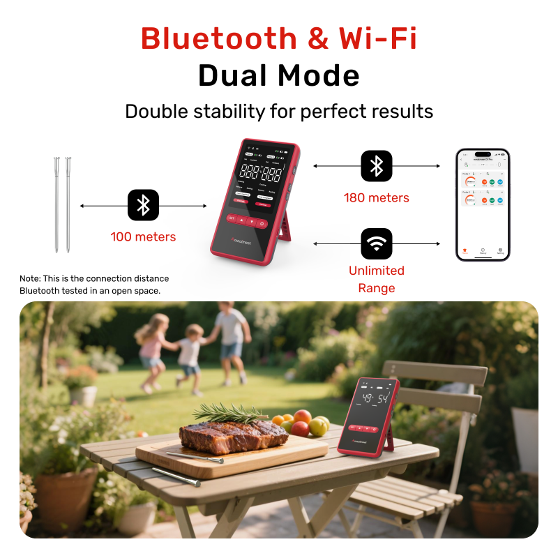 Meatmeet X Pro Smart Θερμόμετρο Κρέατος Wi-Fi & Bluetooth με 2 Probes