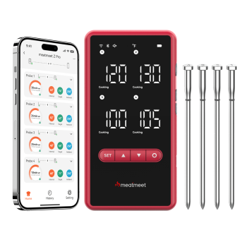 Meatmeet Z Pro Smart Θερμόμετρο Κρέατος Wi-Fi & Bluetooth με 4 Probes