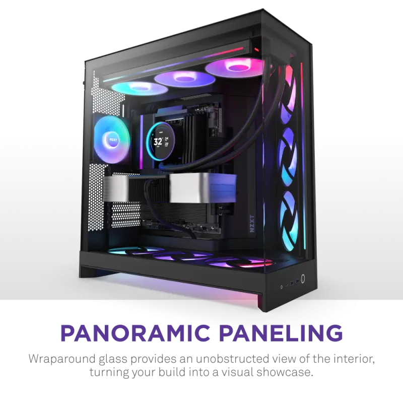NZXT H9 Flow RGB Large Dual-Chamber Mid-Tower ATX Airflow Case Black NZXT H9 Flow RGB Large Dual-Chamber Mid-Tower ATX Airflow Case Black