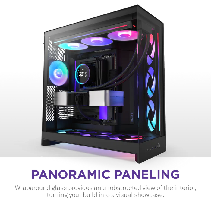 NZXT H9 Flow RGB+ (2025) Dual-Chamber Mid-Tower & Control Hub - All Black