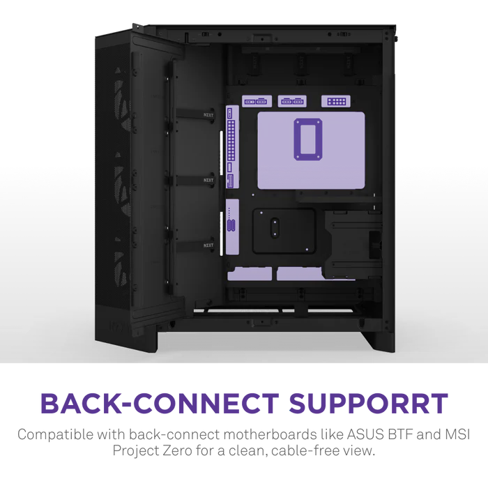 NZXT H9 Flow RGB+ (2025) Dual-Chamber Mid-Tower & Control Hub - All Black