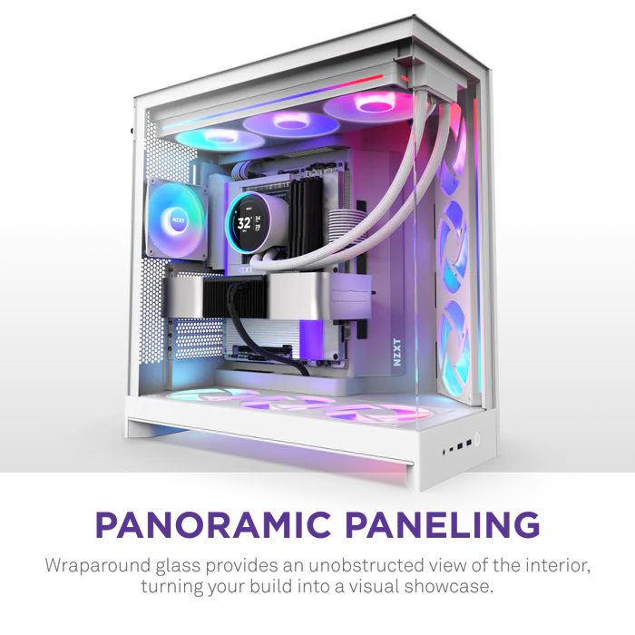 NZXT H9 Flow RGB+ (2025) Dual-Chamber Mid-Tower & Control Hub - All White