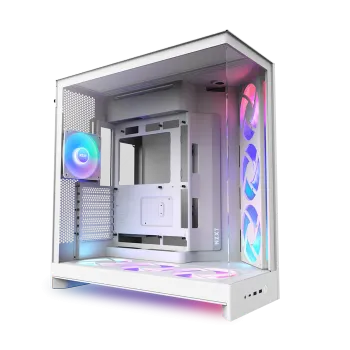 NZXT H9 Flow RGB+ (2025) Dual-Chamber Mid-Tower & Control Hub - All White