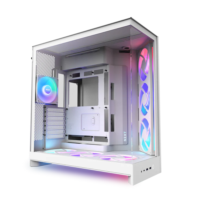 NZXT H9 Flow RGB+ (2025) Dual-Chamber Mid-Tower & Control Hub - All White