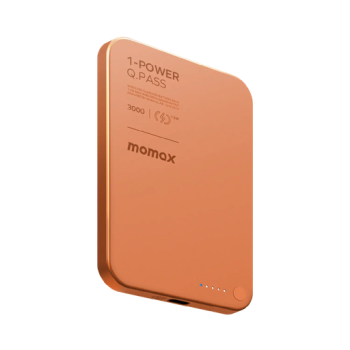1-POWER Q.PASS 3000mAh Slim Magnetic Wireless Battery Pack (Orange)