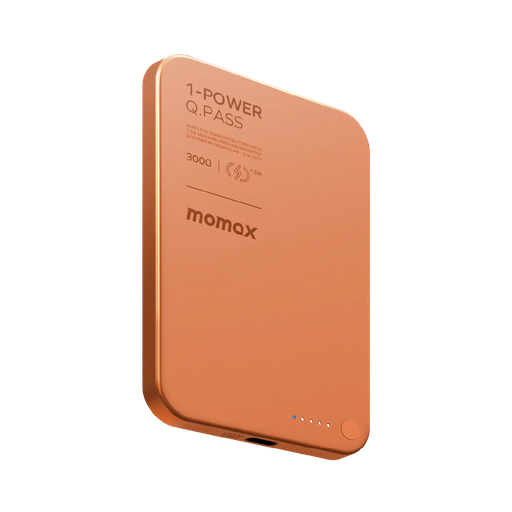 1-POWER Q.PASS 3000mAh Slim Magnetic Wireless Battery Pack (Orange)