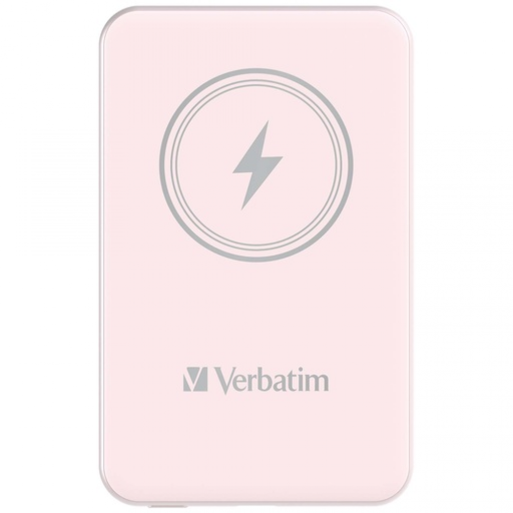 Verbatim Charge 'n' Go Magnetic Wireless Power Bank 5000 mAh Pink