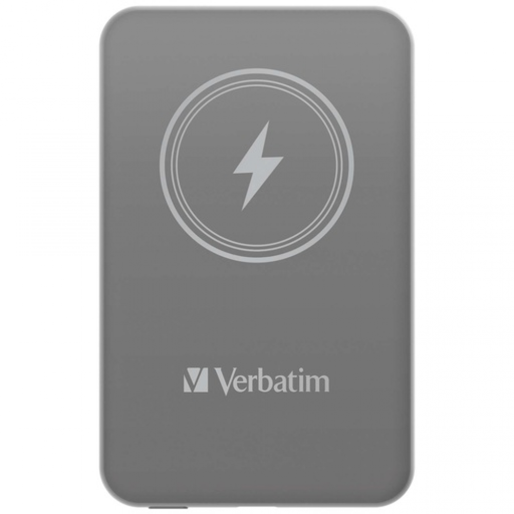 Verbatim Charge 'n' Go Magnetic Wireless Power Bank 5000 mAh Grey