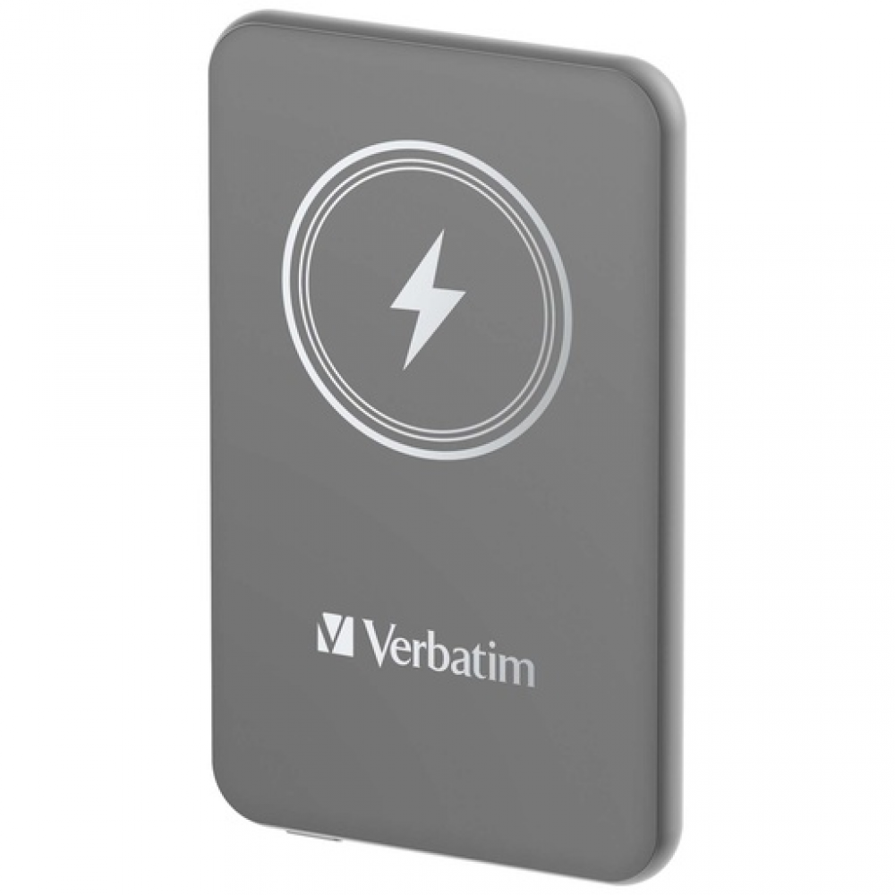 Verbatim Charge 'n' Go Magnetic Wireless Power Bank 5000 mAh Grey