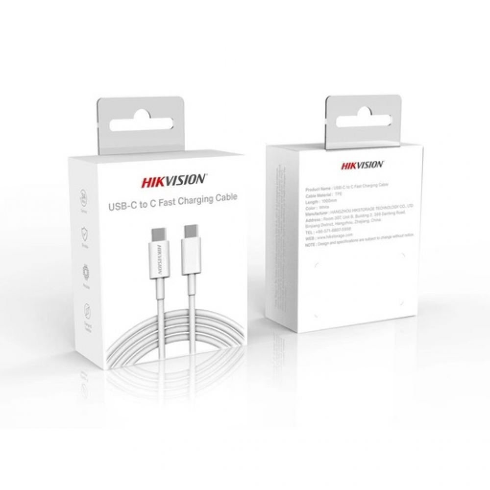 Hikvision USB 2.0 Cable USB-C male - USB-C male Λευκό 1m