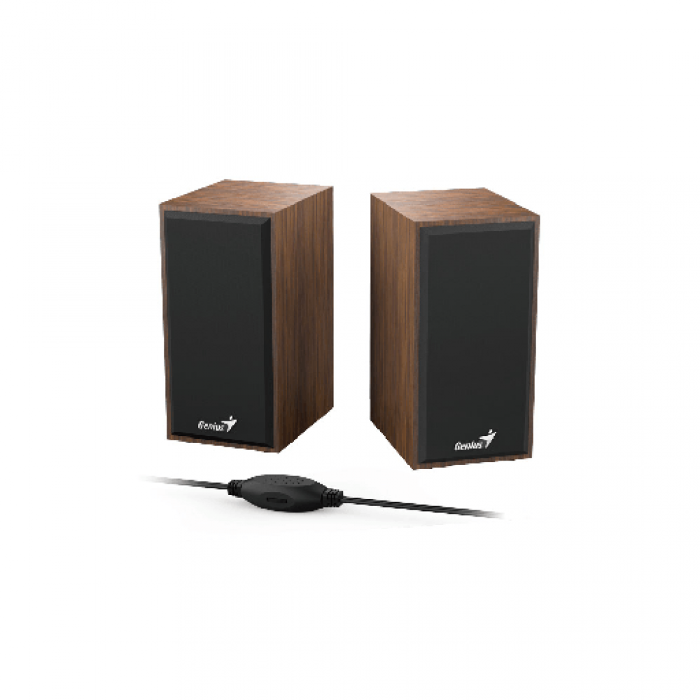 GENIUS SPEAKERS 1WAY, 2.0CH, 06W, 2", WOODEN, BROWN, USB, V/