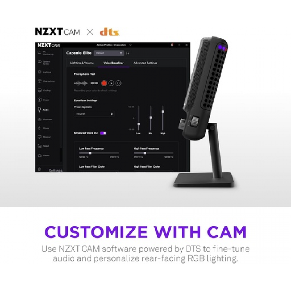 NZXT Capsule Elite Gaming Microphone Black