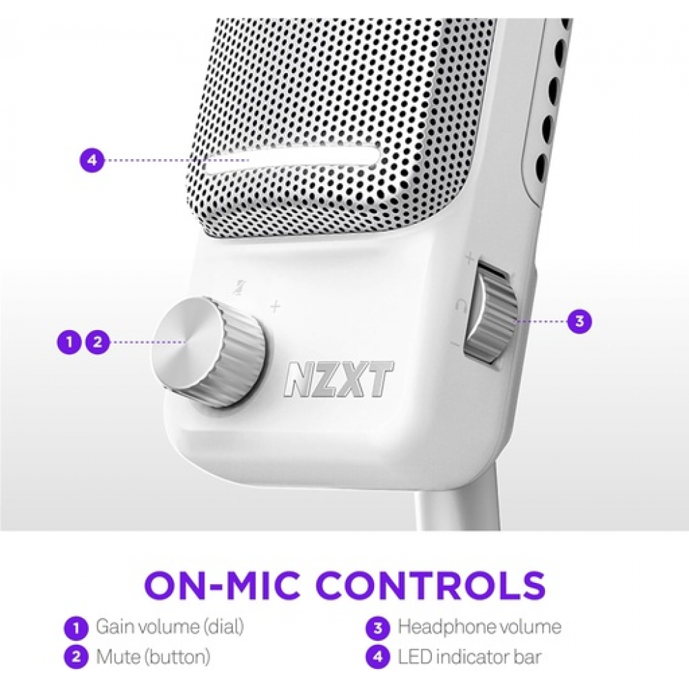 NZXT Capsule Elite Gaming Microphone White