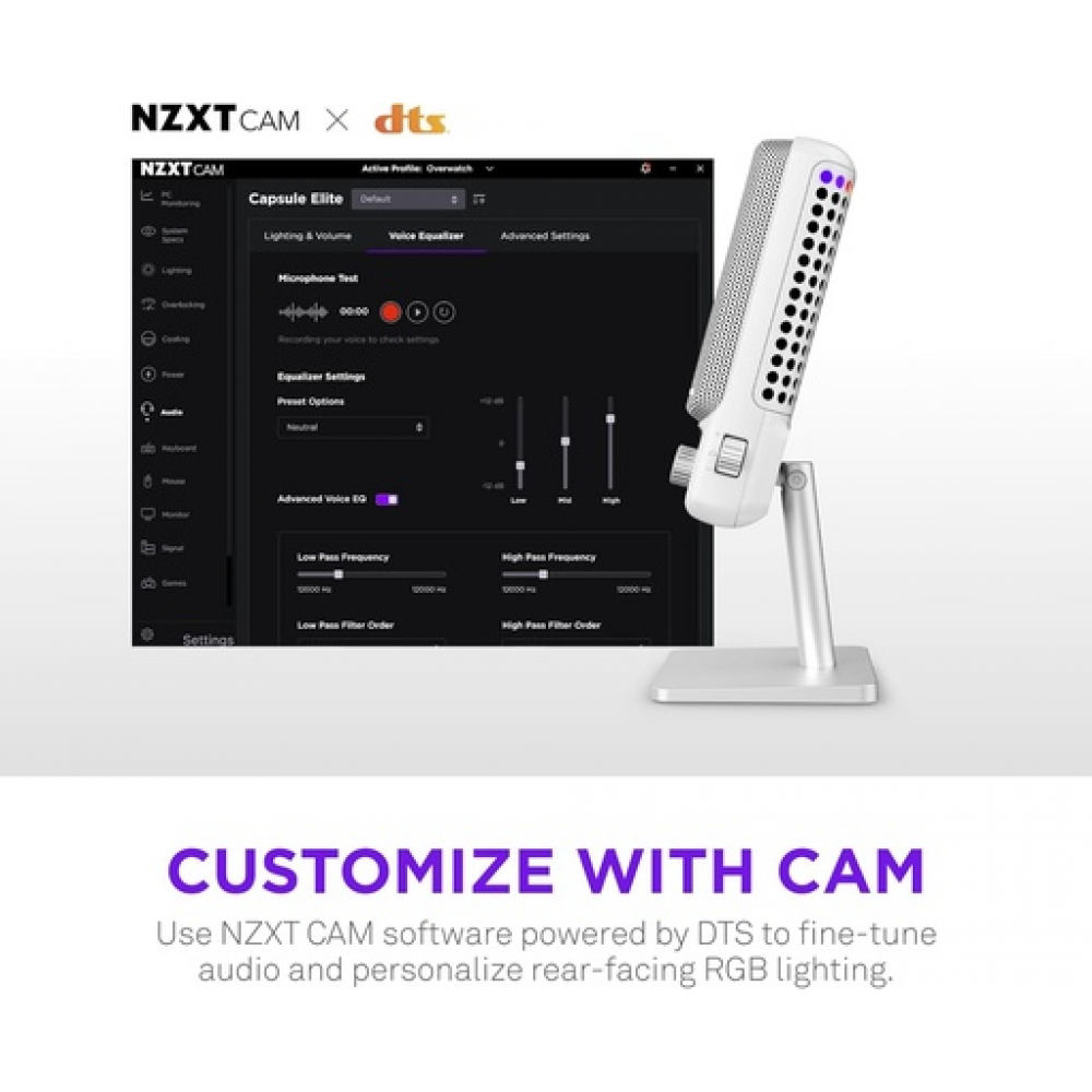 NZXT Capsule Elite Gaming Microphone White