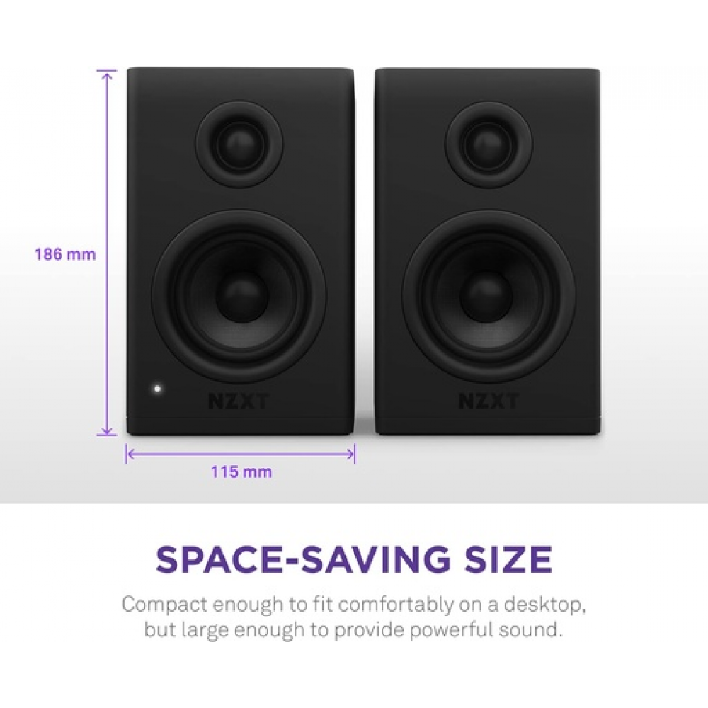 NZXT Relay PC Gaming Desktop Speakers Black