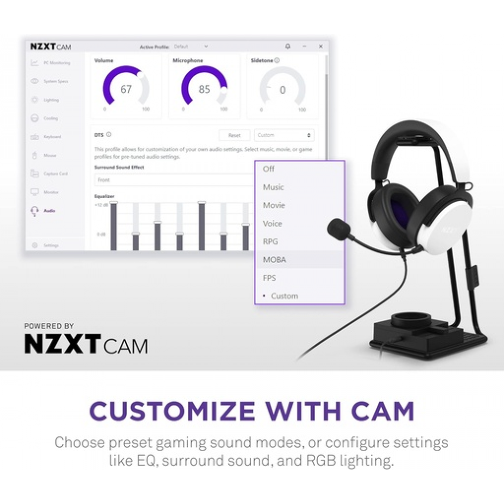 NZXT Relay SwitchMix PC Gaming Headset Stand & Audio Mixer