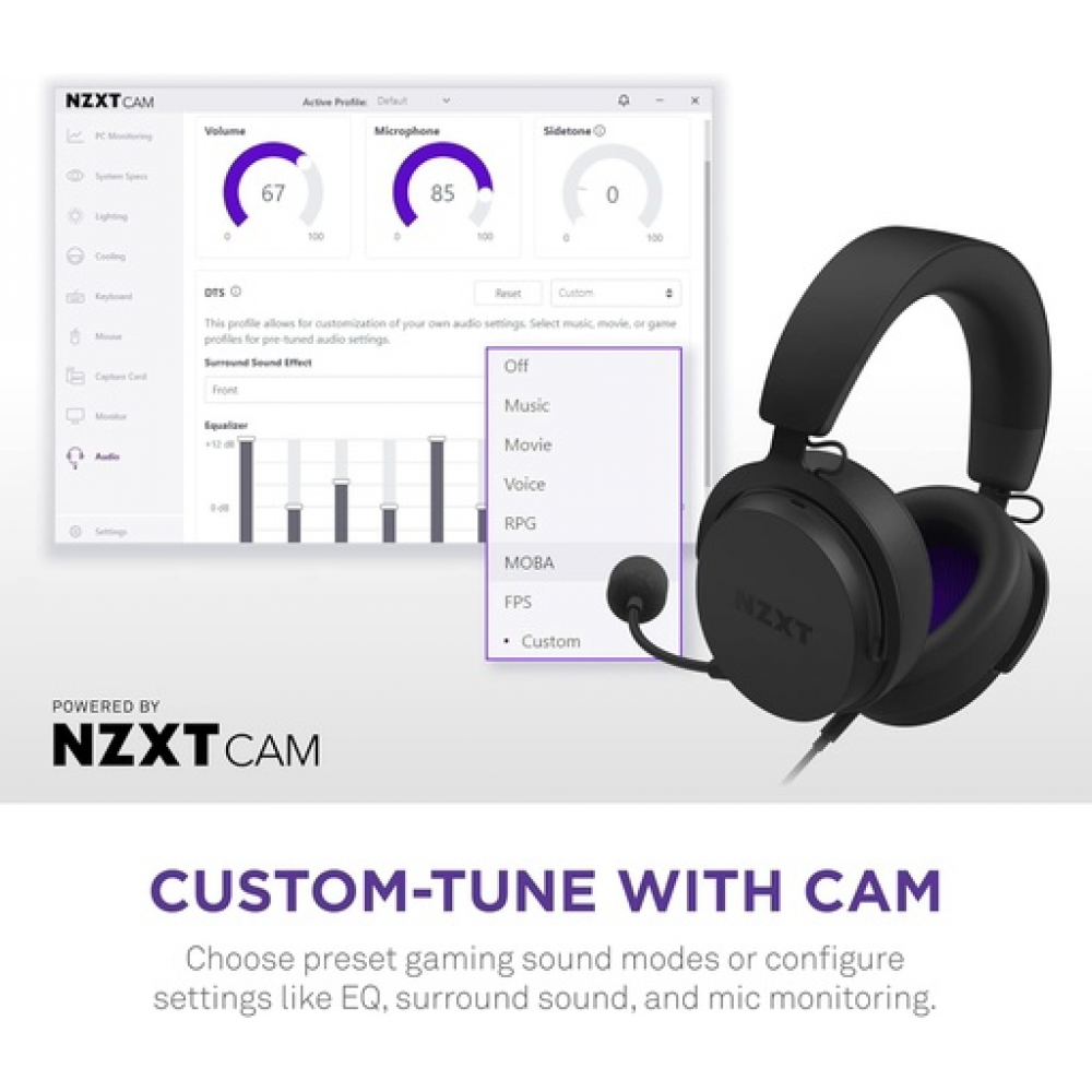 NZXT Relay Wired PC Gaming Headset Black