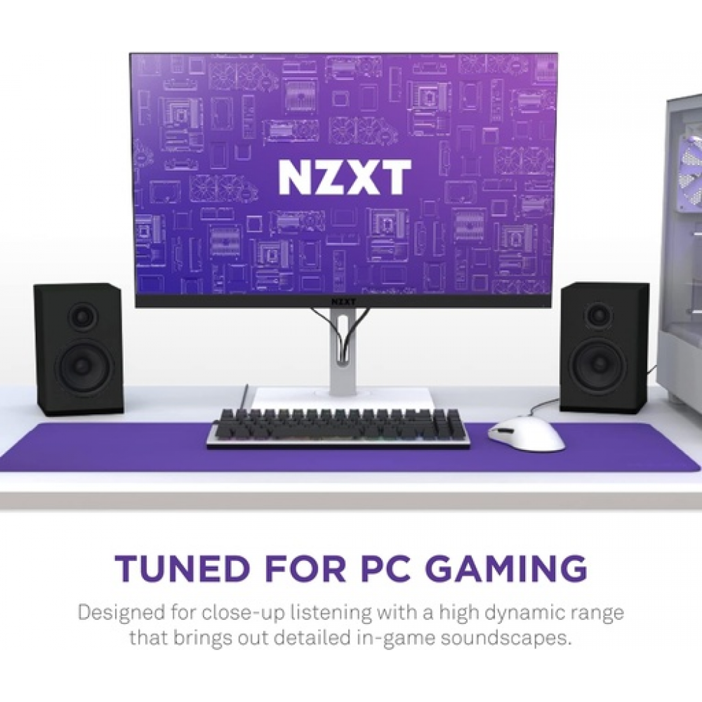 NZXT Relay PC Gaming Desktop Speakers Black