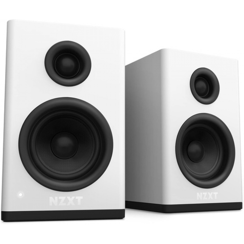 NZXT Relay PC Gaming Desktop Speakers White