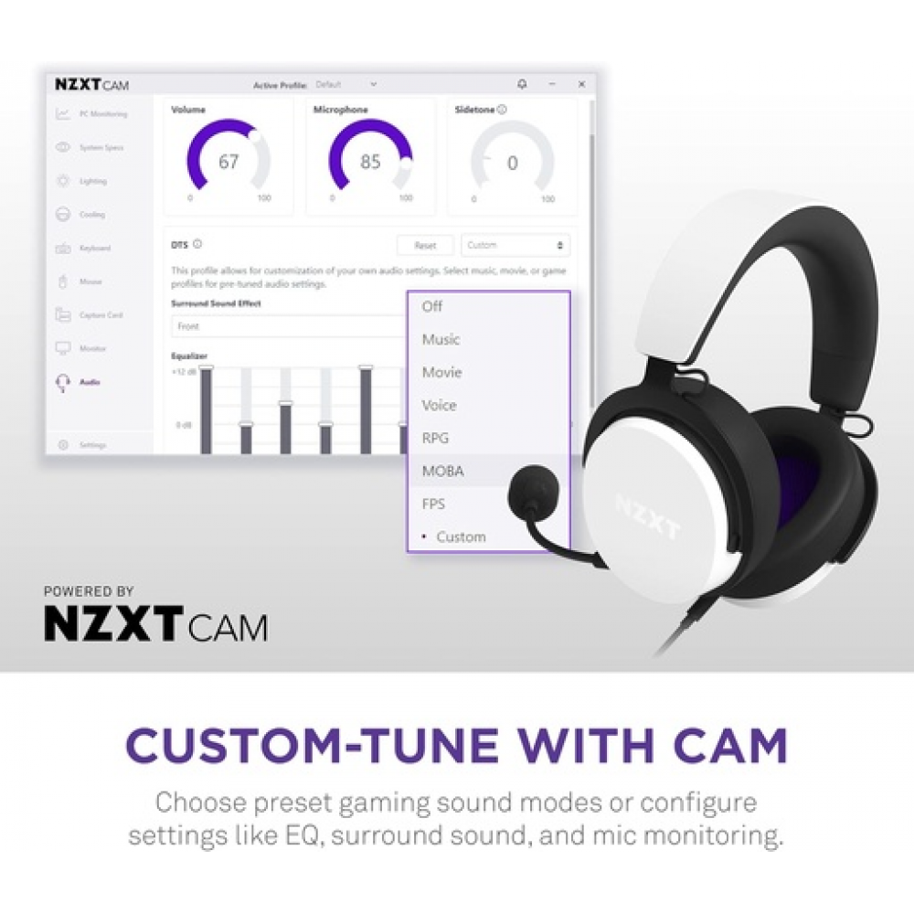 NZXT Relay Wired PC Gaming Headset White