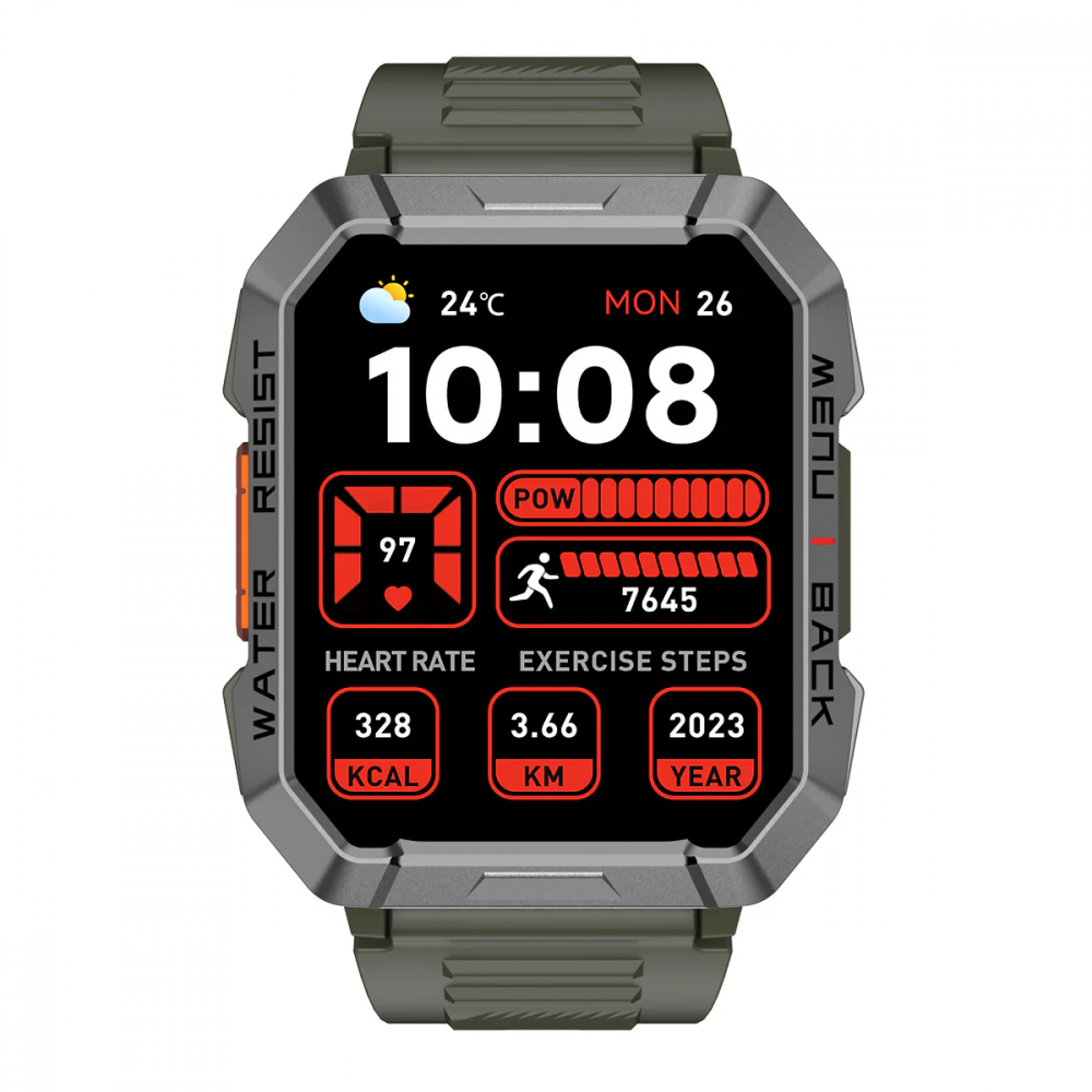 BlackView W60 47mm Smartwatch με Παλμογράφο (KHAKI)